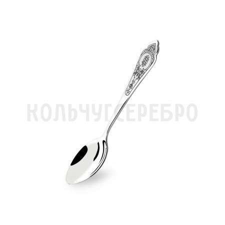 СЕРЕБРЯНАЯ ЧАЙНАЯ ЛОЖКА "ПРАЗДНИЧНАЯ" С ЧЕРНЕНИЕМ - СЕВЕРНАЯ ЧЕРНЬ