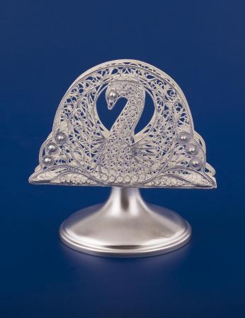 СЕРЕБРЯНАЯ САЛФЕТНИЦА "ЛЕБЕДЬ" – МСТЁРСКИЙ ЮВЕЛИР