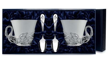 СЕРЕБРЯНАЯ ЧАЙНАЯ ПАРА "ЛЕБЕДЬ" – АРГЕНТА