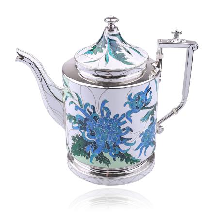 СЕРЕБРЯНЫЙ ЧАЙНИК "ХРИЗАНТЕМЫ" – РУССКИЕ САМОЦВЕТЫ