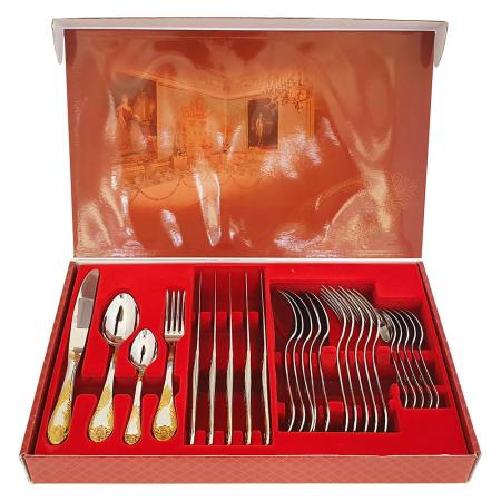 СТОЛОВЫЙ НАБОР ИЗ НЕРЖАВЕЮЩЕЙ СТАЛИ "ИМПЕРАТОРСКИЙ" М12 ЛНТП (24 ПРЕДМЕТА)