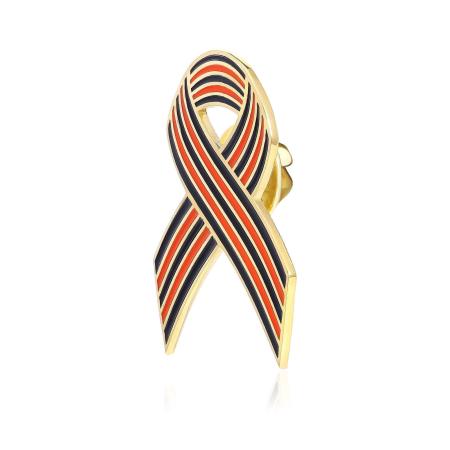 СЕРЕБРЯНЫЙ ЗНАЧОК "ГЕОРГИЕВСКАЯ ЛЕНТА" 41758 – РУССКИЕ САМОЦВЕТЫ