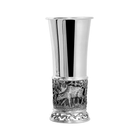 СТОПКА "ЛОСЬ" ПОСЕРЕБРЕННАЯ С ЧЕРНЕНИЕМ – КОЛЬЧУГИНСКИЙ МЕЛЬХИОР