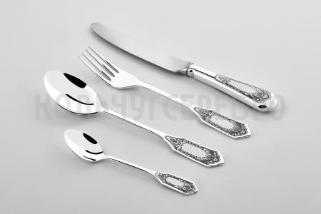 Серебряные столовые приборы купить в Москве СЕРЕБРЯНЫЙ СТОЛОВЫЙ НАБОР "ФАМИЛЬНЫЙ" С ЧЕРНЕНИЕМ (48 ПРЕДМЕТОВ) - СЕВЕРНАЯ ЧЕРНЬ