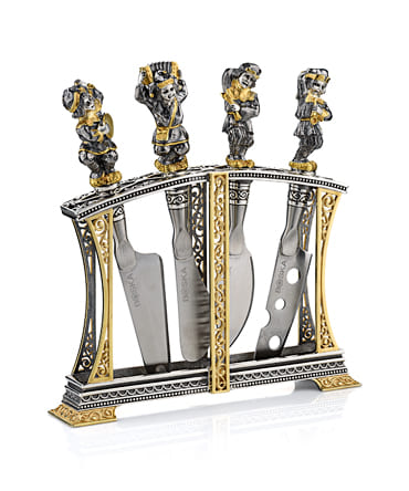 НОЖИ ДЛЯ СЫРА НА ПОДСТАВКЕ "СКОМОРОХИ" – АЛЬТМАСТЕР