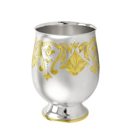 СЕРЕБРЯНЫЙ СТАКАН "№40" С ПОЗОЛОТОЙ 170 МЛ. – МСТЁРСКИЙ ЮВЕЛИР