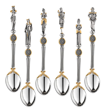 СЕРЕБРЯНЫЙ КОФЕЙНЫЙ НАБОР "ЗОЛУШКА" (6 ШТУК) – АЛЬТМАСТЕР