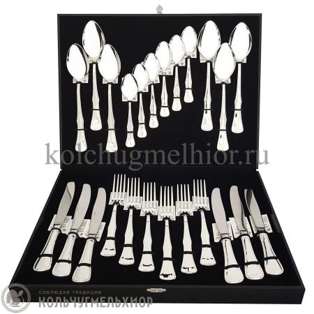 СЕРЕБРЯНЫЙ СТОЛОВЫЙ НАБОР "ОКЕАН" №14 (24 ПРЕДМЕТА) - МСТЕРСКИЙ ЮВЕЛИР