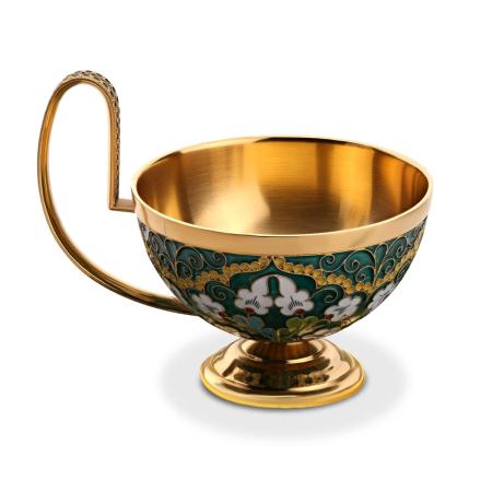 СЕРЕБРЯНАЯ ЧАЙНАЯ ЧАШКА 27033 - РУССКИЕ САМОЦВЕТЫ