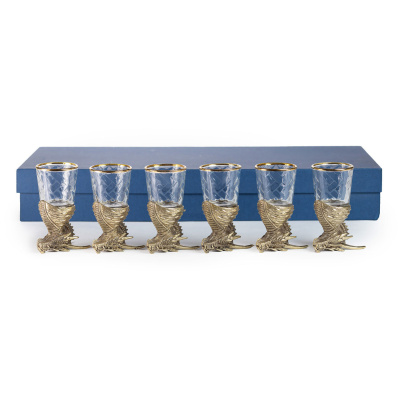 ЧАРКА "ДРАКОН" ЛАТУННАЯ (СТОПКА ПЕРЕВЁРТЫШ) 6 ШТ