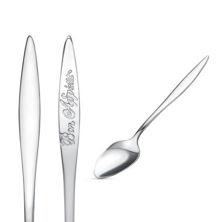 СЕРЕБРЯНАЯ КОФЕЙНАЯ ЛОЖКА "BON APPETIT" - КРАСНАЯ ПРЕСНЯ