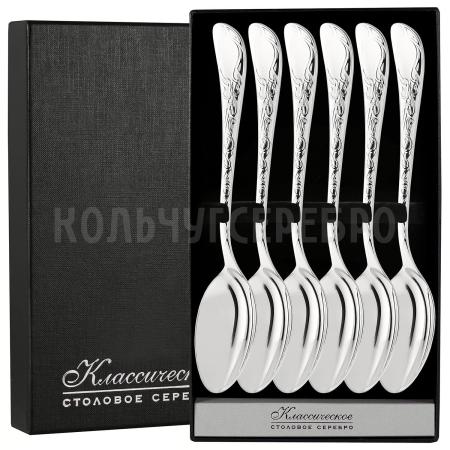 СЕРЕБРЯНЫЙ СТОЛОВЫЙ НАБОР "RENAISSANCE" (6 СТОЛОВЫХ ЛОЖЕК) – SOKOLOV