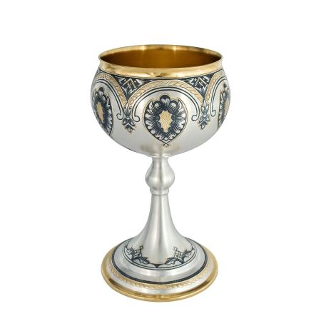 СЕРЕБРЯНЫЙ БОКАЛ С ПОЗОЛОТОЙ АРТ. 50030009А06 (165 МЛ.) – СЕВЕРНАЯ ЧЕРНЬ