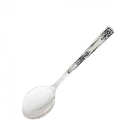 СЕРЕБРЯНАЯ ЧАЙНАЯ ЛОЖКА "ЛИСТ" С ЧЕРНЕНИЕМ - СЕВЕРНАЯ ЧЕРНЬ