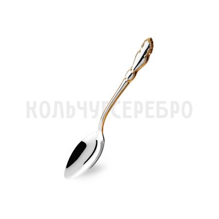 МЕЛЬХИОРОВАЯ ЧАЙНАЯ ЛОЖКА "ЛИРА" С ПОЗОЛОТОЙ – КОЛЬЧУГИНСКИЙ МЕЛЬХИОР