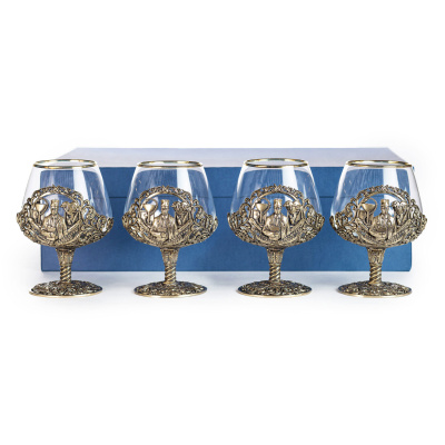 БОКАЛ ДЛЯ КОНЬЯКА "МЕДИК" ЛАТУННЫЙ (4 ШТ)