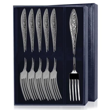 СЕРЕБРЯНЫЙ СТОЛОВЫЙ НАБОР "МОРОЗКО" (6 СТОЛОВЫХ ВИЛОК) – АРГЕНТА