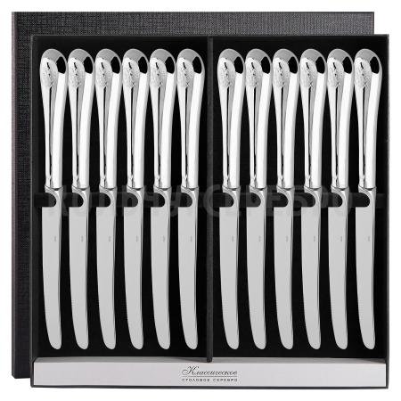 СЕРЕБРЯНЫЙ СТОЛОВЫЙ НАБОР "ОТЕЧЕСТВО" (12 НОЖЕЙ) – КРАСНАЯ ПРЕСНЯ