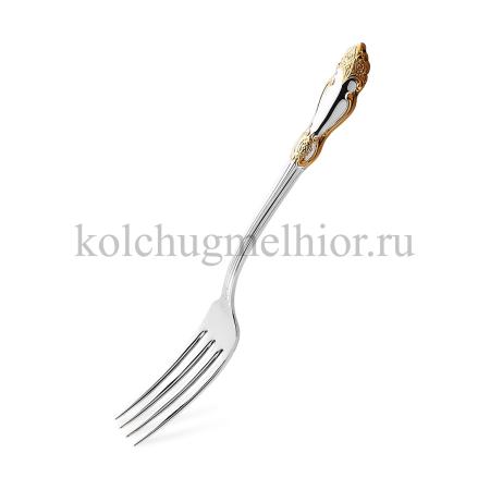 ДЕСЕРТНАЯ ВИЛКА ИЗ МЕЛЬХИОРА "РОЗА" С ПОЗОЛОТОЙ – КОЛЬЧУГИНСКИЙ МЕЛЬХИОР