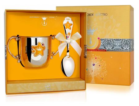 ДЕТСКИЙ ПОИЛЬНИК С ЛОЖКОЙ "ЗВЕЗДА" КД – АРГЕНТА