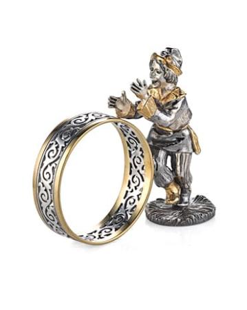 СЕРЕБРЯНОЕ КОЛЬЦО ДЛЯ САЛФЕТОК "СКОМОРОХ" – АЛЬТМАСТЕР