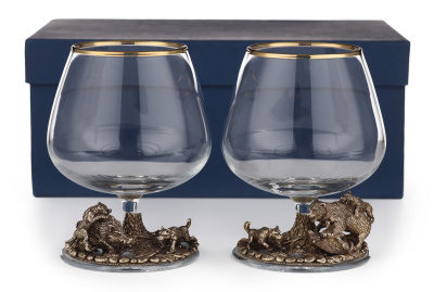 БОКАЛ ДЛЯ КОНЬЯКА "ОХОТА КАБАН,МЕДВЕДЬ" CLASSIC 