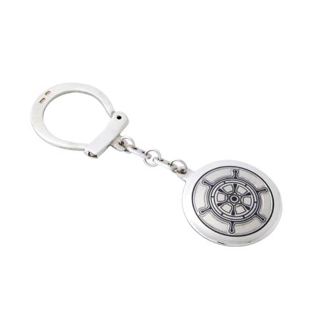 Столовое серебро купить в Москве СЕРЕБРЯНЫЙ БРЕЛОК "ШТУРВАЛ" – СЕВЕРНАЯ ЧЕРНЬ