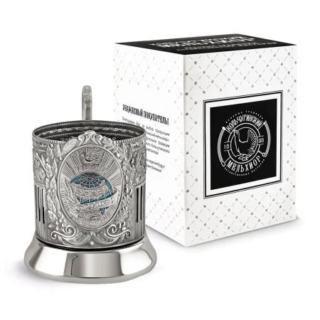 ПОДСТАКАННИК "МИРУ МИР (СОВЕТСКИЙ)" ЭМАЛЬ НИКЕЛИРОВАННЫЙ – КОЛЬЧУГИНСКИЙ МЕЛЬХИОР