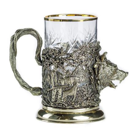 ПОДСТАКАННИК "РУССКИЙ ЛЕС - МЕДВЕДЬ" ЛАТУННЫЙ