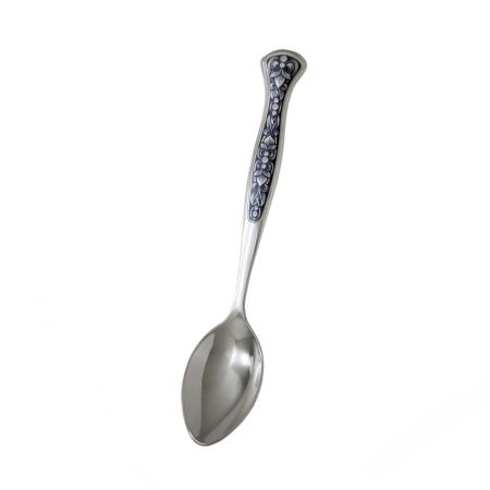 СЕРЕБРЯНАЯ ЧАЙНАЯ ЛОЖКА "МАРГАРИТА" С ЧЕРНЕНИЕМ  - СЕВЕРНАЯ ЧЕРНЬ