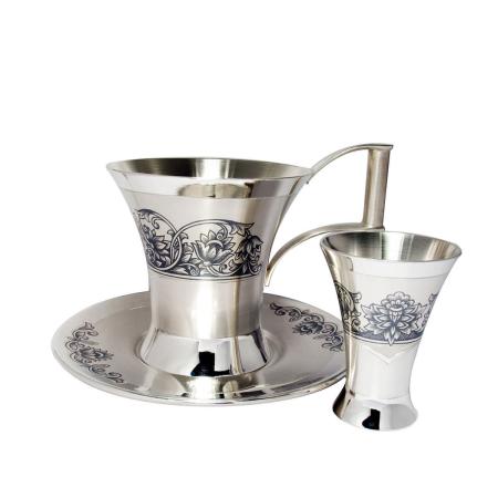 СЕРЕБРЯНЫЙ КОФЕЙНО-ЛИКЕРНЫЙ НАБОР АРТ. "40150098А05" – СЕВЕРНАЯ ЧЕРНЬ