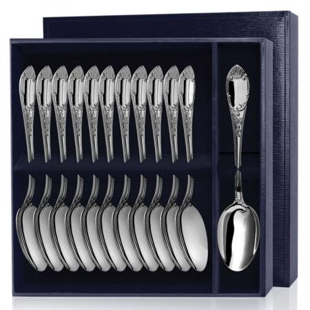 СЕРЕБРЯНЫЙ СТОЛОВЫЙ НАБОР "ПРЕСТИЖ" (12 ЛОЖЕК) – АРГЕНТА
