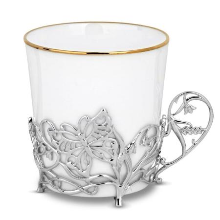 СЕРЕБРЯНАЯ КОФЕЙНАЯ ЧАШКА 42354 – РУССКИЕ САМОЦВЕТЫ