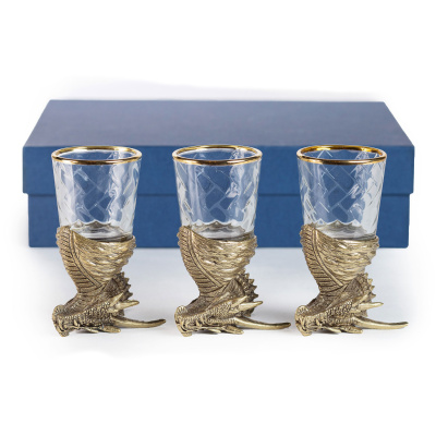 ЧАРКА "ДРАКОН" ЛАТУННАЯ (СТОПКА ПЕРЕВЁРТЫШ) 3 ШТ