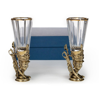 ЛАФИТНИК ДЛЯ ВОДКИ "ГУСАР" ЛАТУННЫЙ 2 ШТ