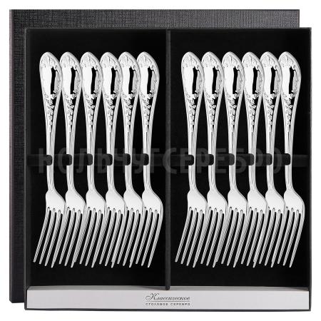 СЕРЕБРЯНЫЙ СТОЛОВЫЙ НАБОР "ВЕСНА" (12 ВИЛОК) – КРАСНАЯ ПРЕСНЯ