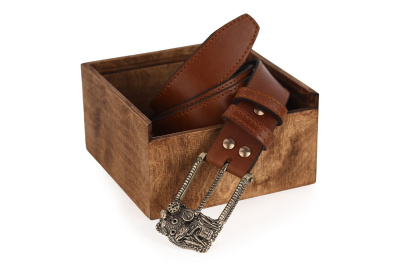 КОЖАНЫЙ РЕМЕНЬ "РЫБАЛКА" РЫЖИЙ