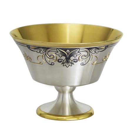 СЕРЕБРЯНАЯ ВАЗА ДЛЯ КОНФЕТ "ПРИЧУДА" – СЕВЕРНАЯ ЧЕРНЬ