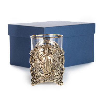 СТАКАН ДЛЯ ВИСКИ "ФСБ ДЗЕРЖИНСКИЙ" ЛАТУННЫЙ