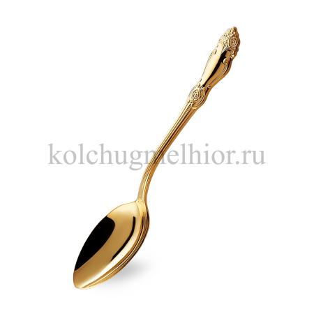 ДЕСЕРТНАЯ ЛОЖКА ИЗ МЕЛЬХИОРА "РОЗА" ПОЗОЛОЧЕННАЯ – КОЛЬЧУГИНСКИЙ МЕЛЬХИОР