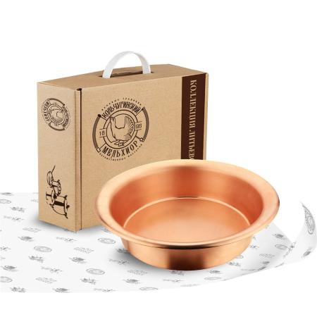 МЕДНЫЙ ТАЗ ДЛЯ ВАРЕНЬЯ БЕЗ РУЧКИ (4,5 ЛИТРА) – КОЛЬЧУГИНСКИЙ МЕЛЬХИОР