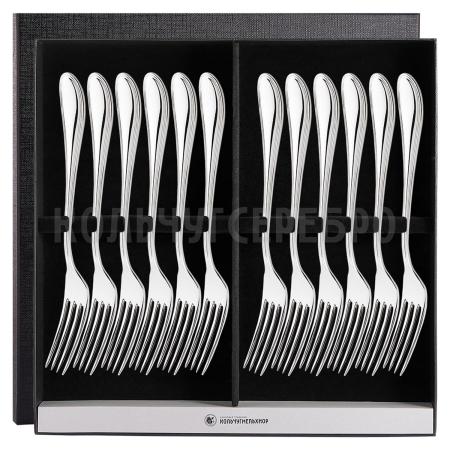 СТОЛОВЫЙ НАБОР ИЗ МЕЛЬХИОРА "КАПЕЛЬКА" (12 ВИЛОК) – КОЛЬЧУГИНСКИЙ МЕЛЬХИОР