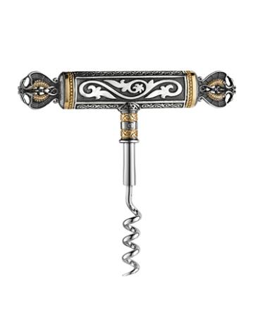 СЕРЕБРЯНЫЙ ШТОПОР "РУСЬ БЫЛИННАЯ" С ПОЗОЛОТОЙ – АЛЬТМАСТЕР