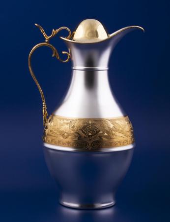 СЕРЕБРЯНЫЙ КУВШИН ДЛЯ ВОДЫ "№15" С ПОЗОЛОТОЙ (1,7 ЛИТРА) – МСТЁРСКИЙ ЮВЕЛИР