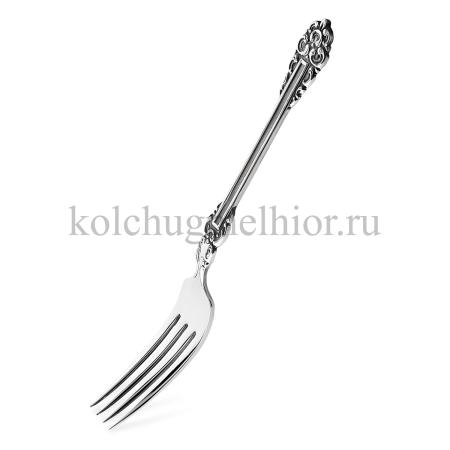 СТОЛОВАЯ ВИЛКА ИЗ МЕЛЬХИОРА "ПРАЗДНИЧНАЯ" С ЧЕРНЕНИЕМ – КОЛЬЧУГИНСКИЙ МЕЛЬХИОР