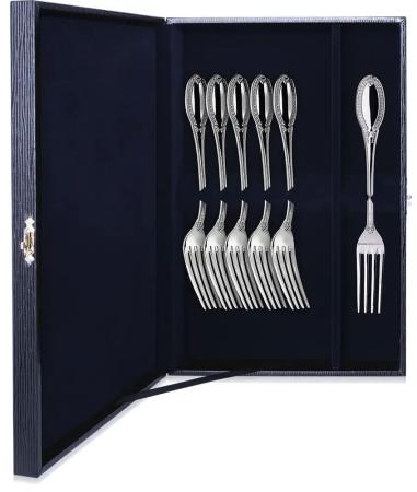 СЕРЕБРЯНЫЙ ДЕСЕРТНЫЙ НАБОР "ИМПЕРАТОР" (6 ДЕСЕРТНЫХ ВИЛОК) – АРГЕНТА