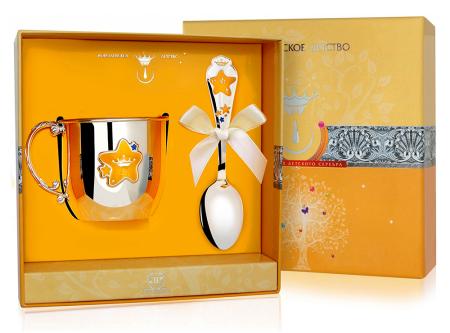 ДЕТСКАЯ КРУЖКА С ЛОЖКОЙ "ЗВЕЗДА" КД – АРГЕНТА