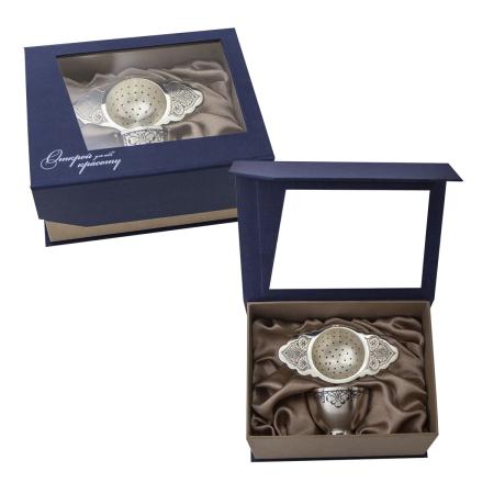 СЕРЕБРЯНОЕ СИТЕЧКО ДЛЯ ЗАВАРКИ "НАСЛАЖДЕНИЕ" АРТ. 90040025А05 – СЕВЕРНАЯ ЧЕРНЬ