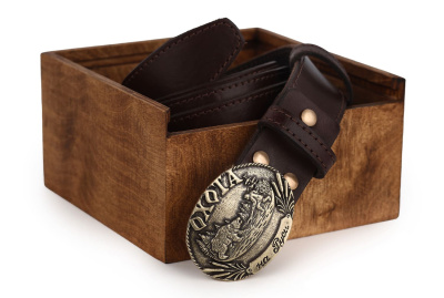 КОЖАНЫЙ РЕМЕНЬ "ОХОТА" КОРИЧНЕВЫЙ