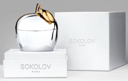 СЕРЕБРЯНАЯ ВАЗА "ЯБЛОКО" С ПОЗОЛОТОЙ – SOKOLOV